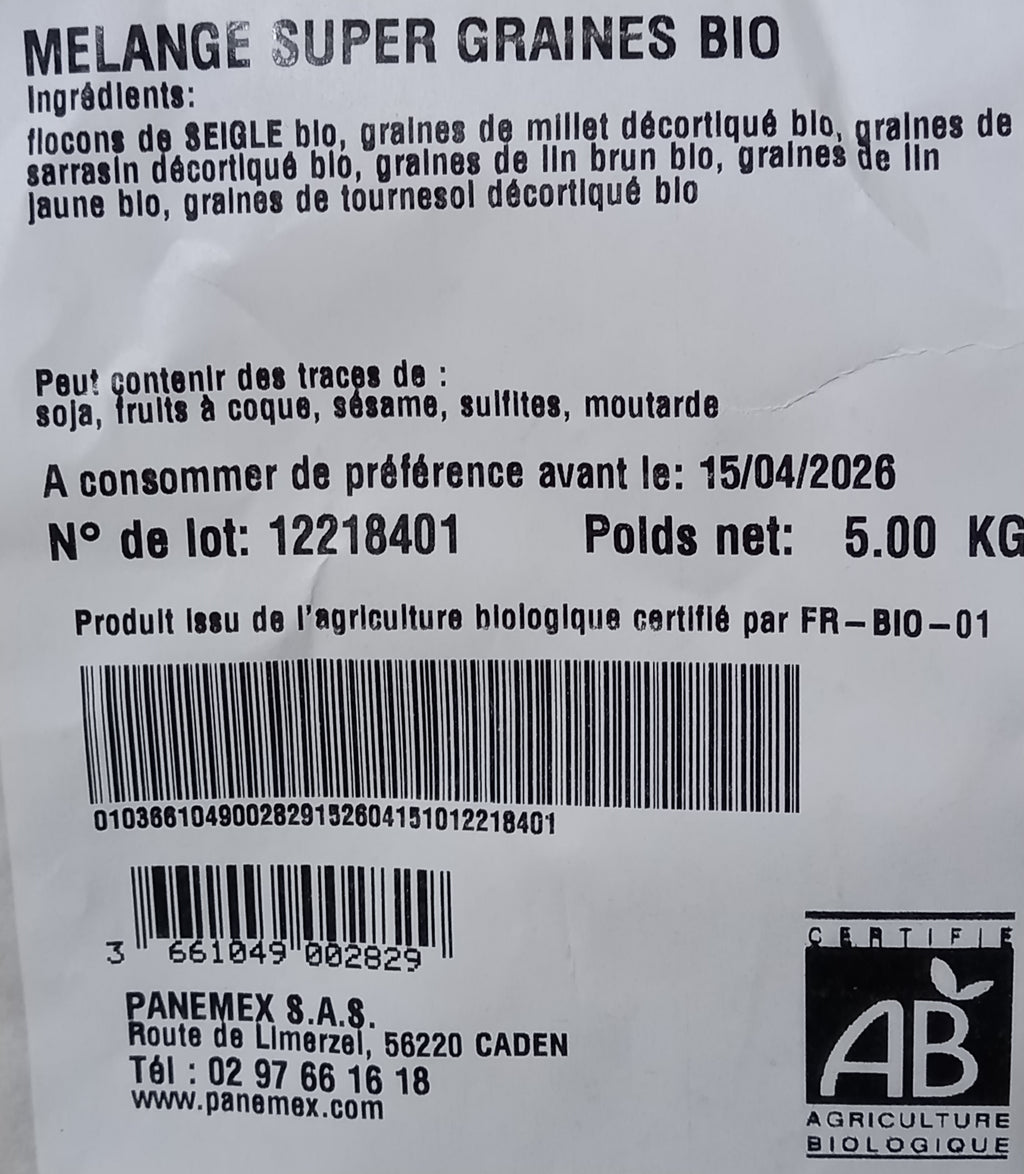 Pain aux céréales sur farine Type 80