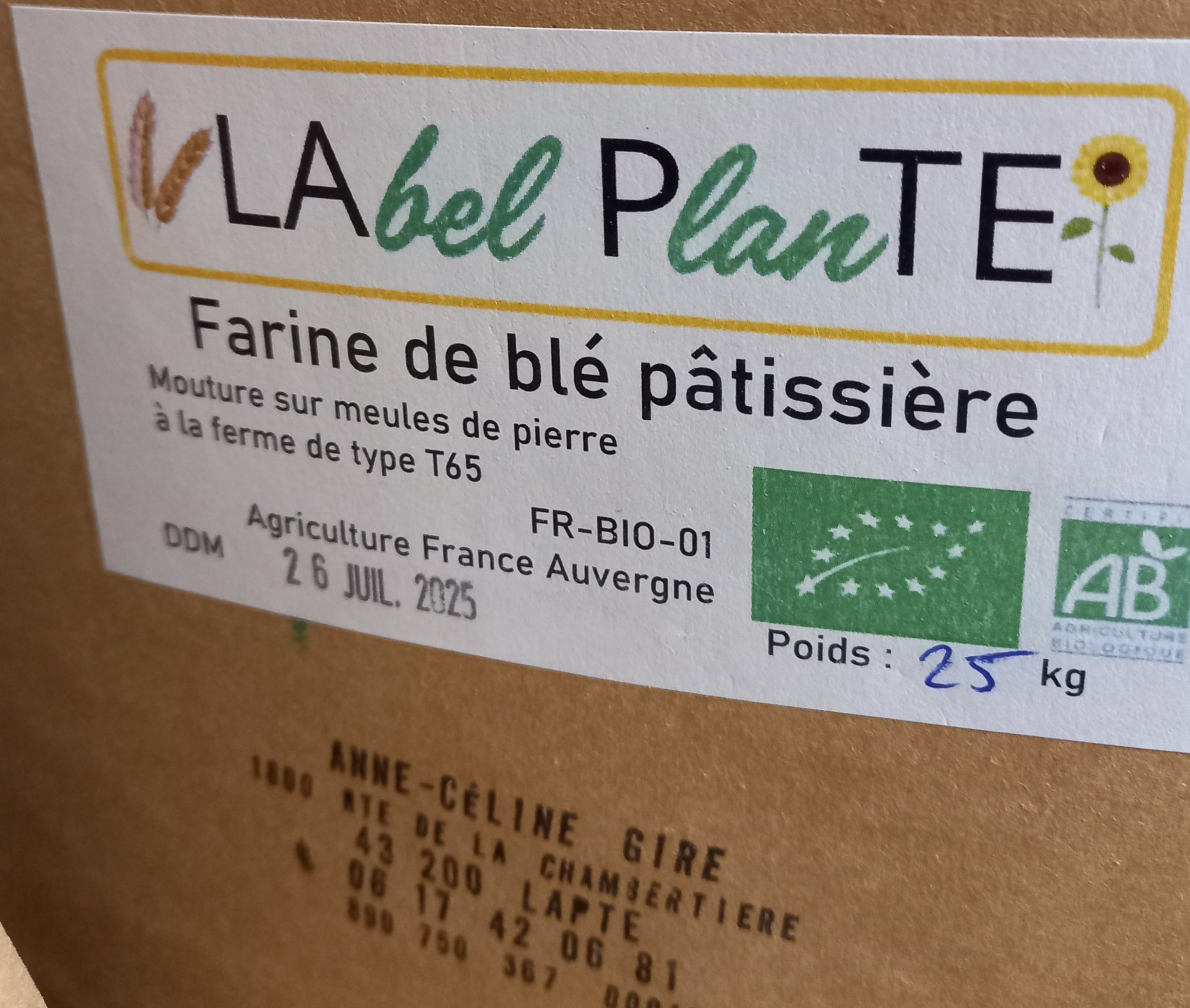 Pain T65 sur farine de meule