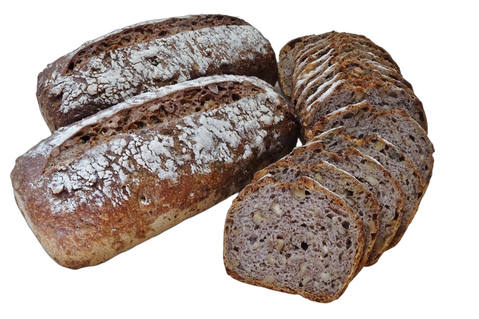 Pains aux noix sur farine Type 65 et Type 80