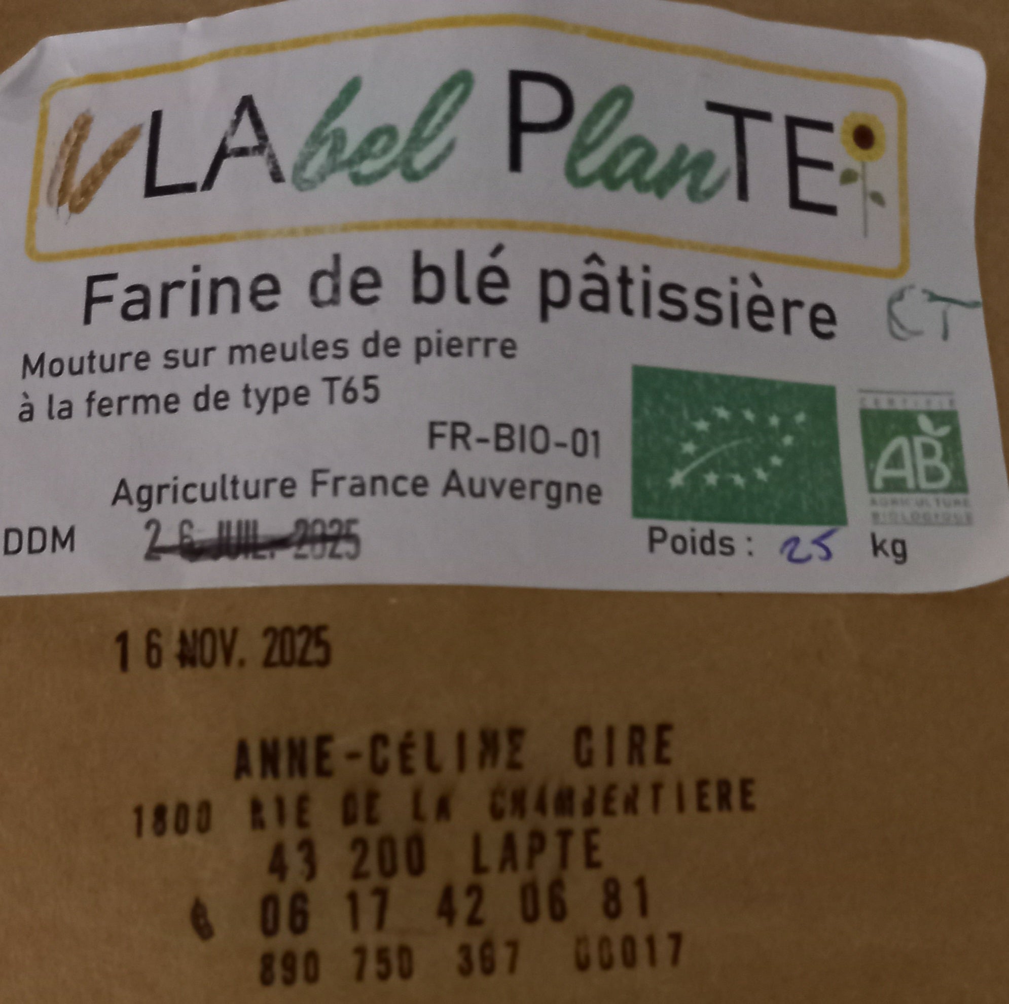 Pain aux céréales sur farine Type 65