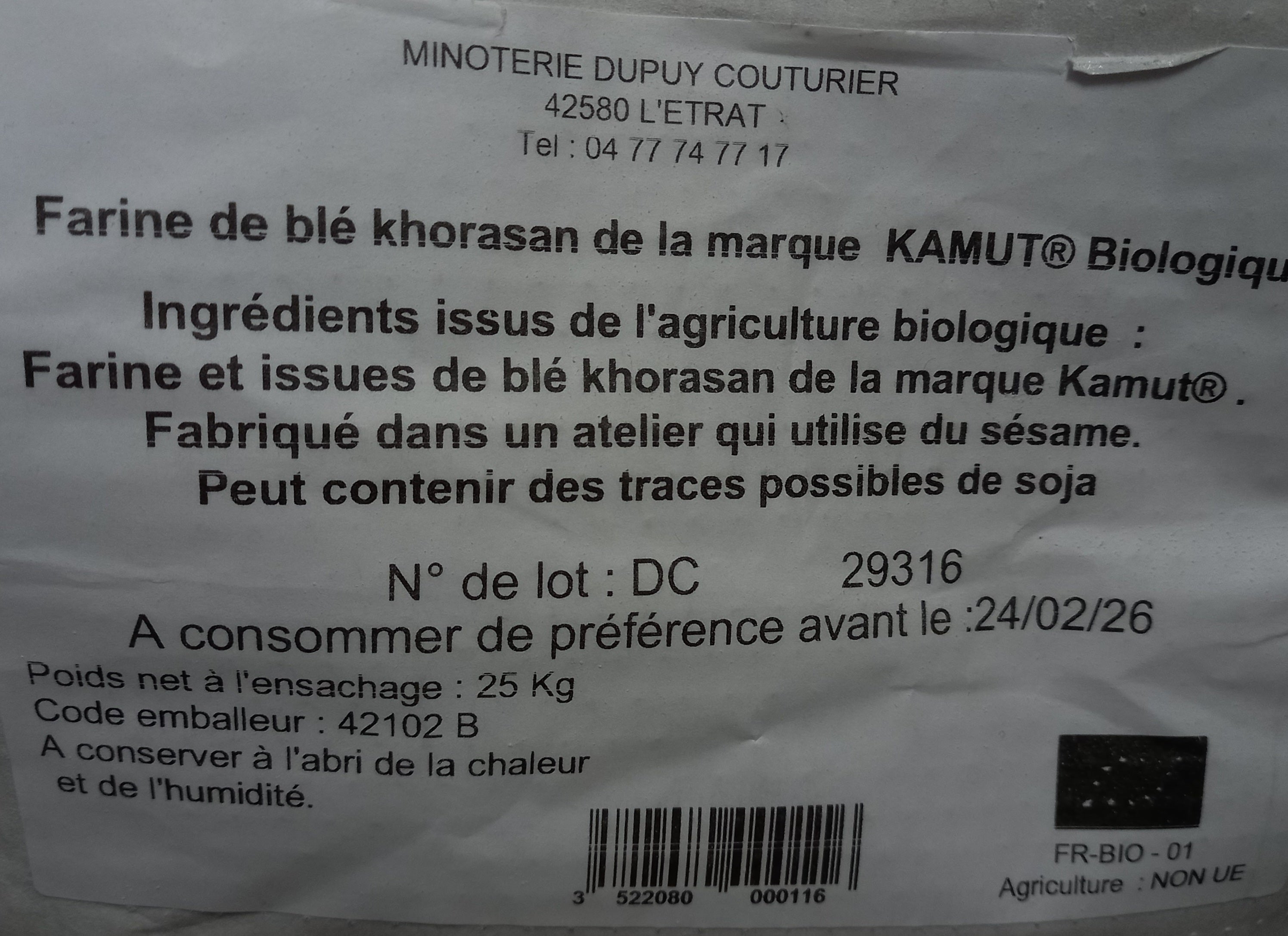 Pain Kamut (blé ancien, farine de Khorasan complet)